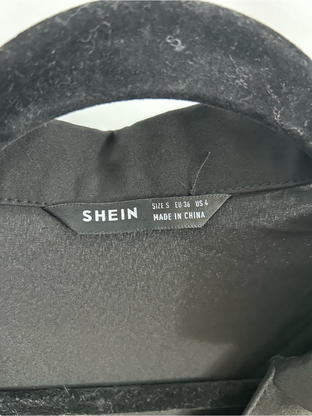 NWOT SHEIN Black Satin Button Front Blouse S - Picture 3 of 3